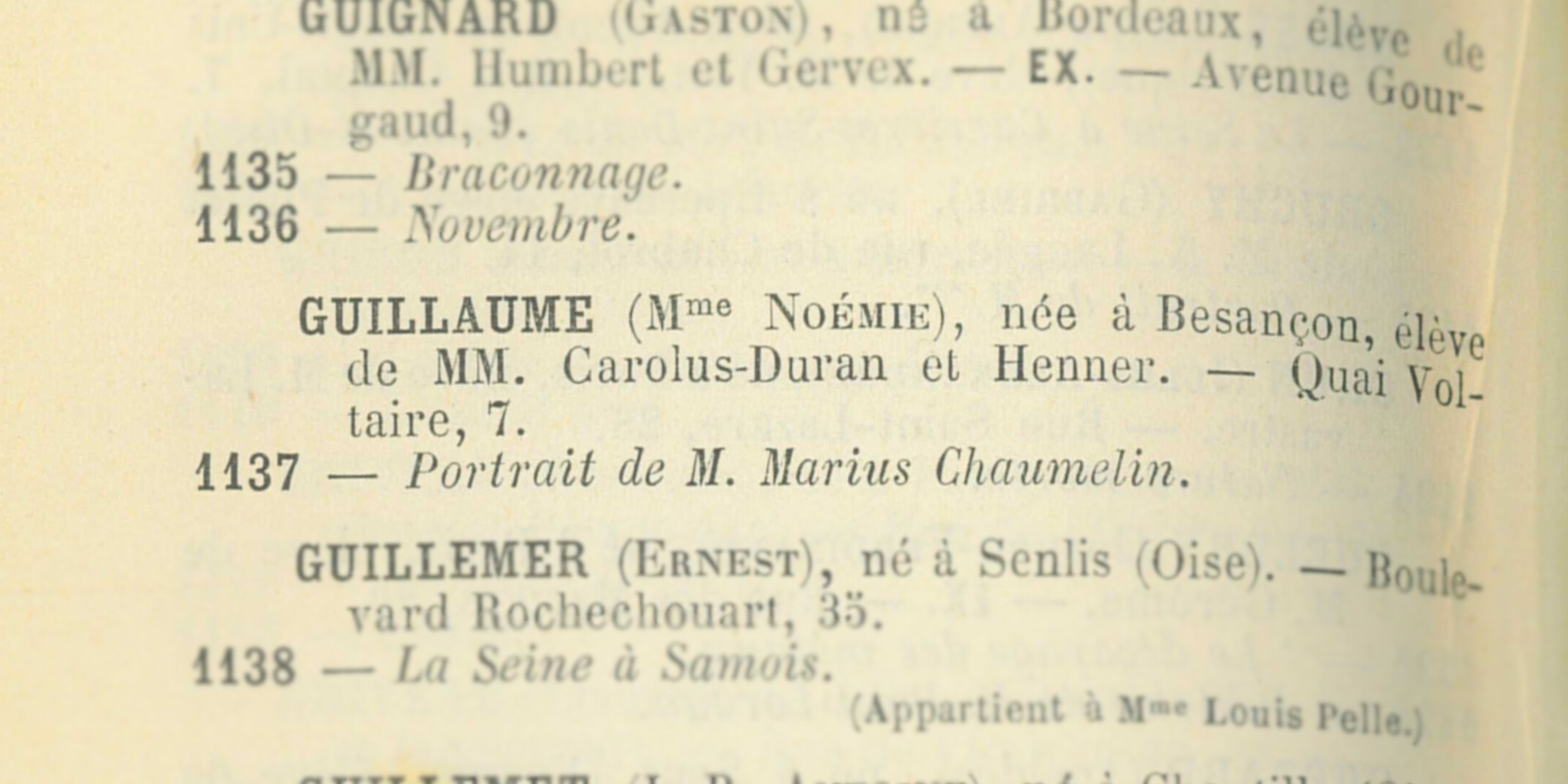 extrait du livret de Salon de 1886