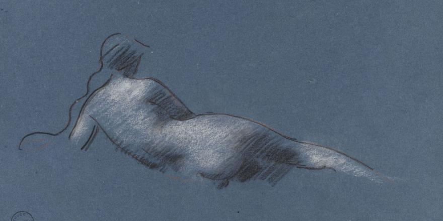 Henner Femme nue couchée de dos